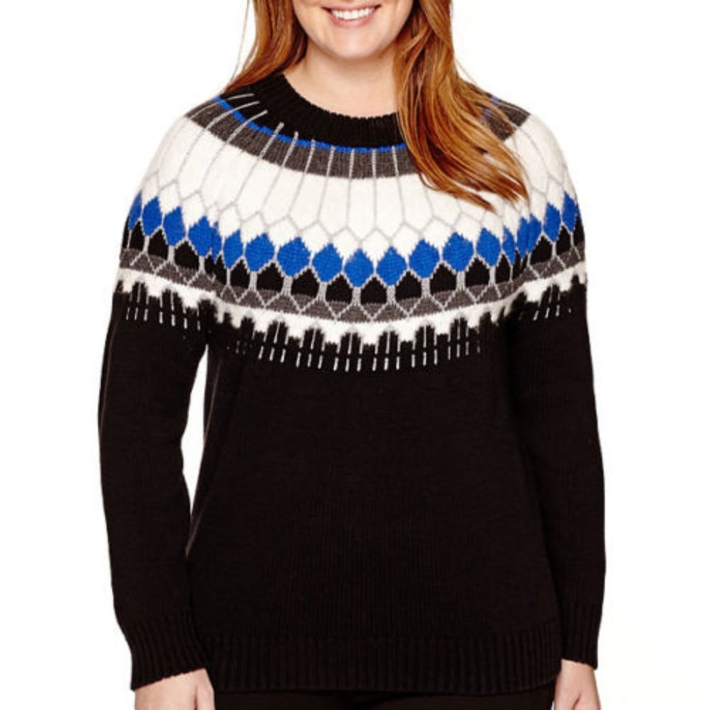 a.n.a Long-Sleeve Fairisle Pullover Sweater